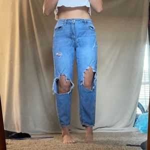 Ripped mom jeans